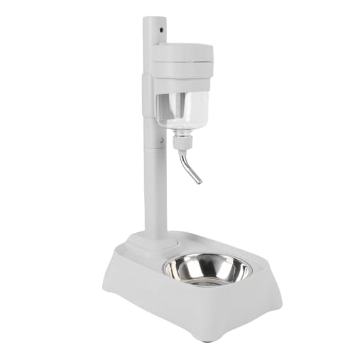 Haustier-Wassersp Ender Edelstahl-Schüssel Einstellbare Höhe Katzen-Hunde Fütterung Flasche Automatisch 500ml Haustier-Wasser Fütterung Ständer für Kleine Haustiere (Elegantes gebrochenes Weiß) Haustier-Wassersp Ender Edelstahl-Schüssel Einstellbare Höhe Katzen-Hunde Fütterung Flasche Automatisch 500ml Haustier-Wasser Fütterung Ständer für Kleine Haustiere (Elegantes gebrochenes Weiß) von Qcwwy