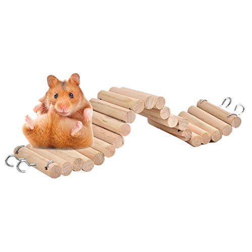 Qcwwy Hölzerne Hamsterleiter, 7,5 X 30 cm, Kleine Tiere, Haustierklettern, Hängebrücke, Vogelspielzeug mit Metallhaken Zum Zähneknirschen, Zum Aufhängen Im Käfig Qcwwy Hölzerne Hamsterleiter, 7,5 X 30 cm, Kleine Tiere, Haustierklettern, Hängebrücke, Vogelspielzeug mit Metallhaken Zum Zähneknirschen, Zum Aufhängen Im Käfig von Qcwwy