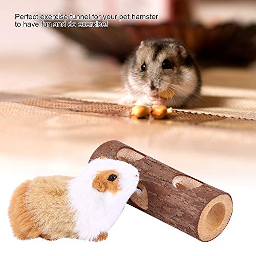 Qcwwy Holz-Tiertunnel-Kauspielzeug für Hamster, Kaninchen, Frettchen, Meerschweinchen, Robustes und Umweltfreundliches Übungsrohr für Haustiere, Natürliche Holzfarbe, Perfektes von Qcwwy