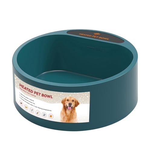 Hund Waterer Feeder Bowl Beheizte Haustierschale, 2,2 L 35 W Konstante Temperatur Beheizte Hunde Katzenfutter Wasser Schüssel Hundefutterschale Elektrische Heizung Haustier Essstrinkschale für Hunde von Qcwwy