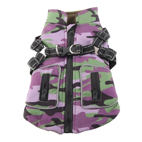 Hundebekleidungsjacke, Warm, Winddicht, Reflektierend, Kälteschutz, Haustierbekleidung, Hunde-Wintermantel, Wasserdicht (M) von Qcwwy