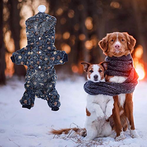 Hundekleidung Weicher Flanellhundfeuchtigkeit, Elastische Warme Haustier Winterkleidung, Süßer Kapuzenhund -Pyjama für Kleine Mittelgroße Hunde, Katzen (S) von Qcwwy