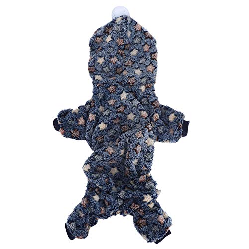 Hundekleidung Weicher Flanellhundfeuchtigkeit, Elastische Warme Haustier Winterkleidung, Süßer Kapuzenhund -Pyjama für Kleine Mittelgroße Hunde, Katzen (XS) von Qcwwy