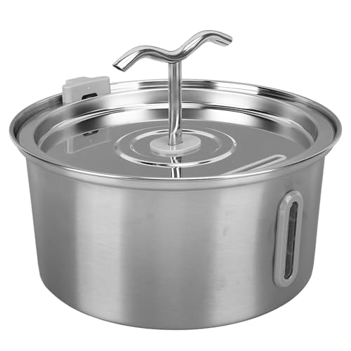 Hundenapf-Brunnen, Katzen-Wasserbrunnen, Edelstahl, Haustier-Wasserspender, 3,2 L, Großes Fassungsvermögen, Doppelauslauf, Automatische Filterung, Bewässerungsschale für Hundenapf-Brunnen, Katzen-Wasserbrunnen, Edelstahl, Haustier-Wasserspender, 3,2 L, Großes Fassungsvermögen, Doppelauslauf, Automatische Filterung, Bewässerungsschale für von Qcwwy