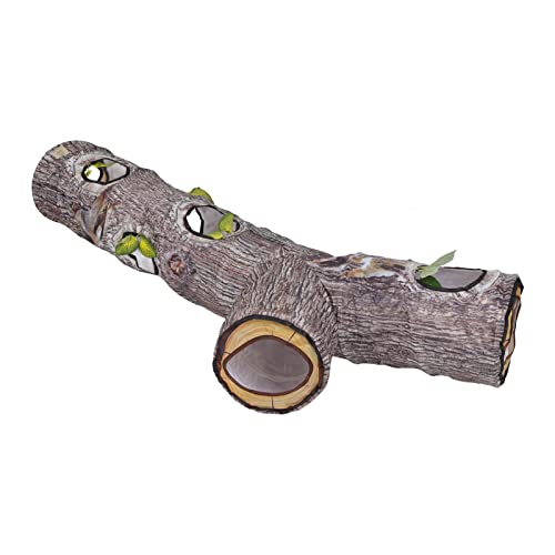 Interaktives Katzenspielzeug, Tunnel für Katzen, aus realistischem Holz, waschbar, für Katzen, Kaninchen, zusammenklappbares Trainingswerkzeug zum Spielen und Schlafen, Stoff Interaktives Katzenspielzeug, Tunnel für Katzen, aus realistischem Holz, waschbar, für Katzen, Kaninchen, zusammenklappbares Trainingswerkzeug zum Spielen und Schlafen, Stoff von Qcwwy
