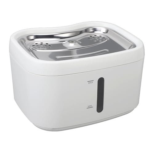 Katzen-Wasserspender, 2,5 L, Edelstahl, Intelligenter Automatischer Sensor, Zirkulierender Haustier-Trinkspender, Haustier-Wasserbrunnen Im Inneren, Katzen-Hunde-Trinkbrunnen für Katzen-Wasserspender, 2,5 L, Edelstahl, Intelligenter Automatischer Sensor, Zirkulierender Haustier-Trinkspender, Haustier-Wasserbrunnen Im Inneren, Katzen-Hunde-Trinkbrunnen für von Qcwwy