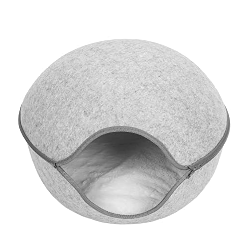 Katzenbett für Katzen, Möbel, Versteck für Kätzchen, aus Filz, halbgeschlossen, waschbar, mit Kissen für alle Meerkatzen, für Katzen, Katzen und Hunde Katzenbett für Katzen, Möbel, Versteck für Kätzchen, aus Filz, halbgeschlossen, waschbar, mit Kissen für alle Meerkatzen, für Katzen, Katzen und Hunde von Qcwwy