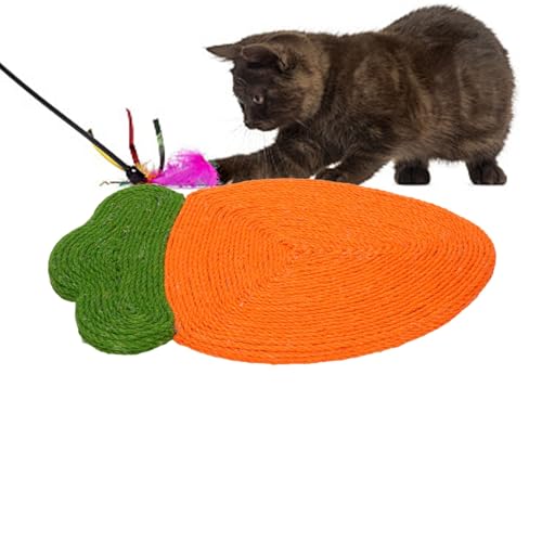 Kratzmatte für Katzen, äußerst Robustes Jute-Pad, Zur Wandmontage, Entzückendes Katzenkratzbrett in Karottenform Zum Schutz der Möbel, Kratzmatte für Katzen von Qcwwy