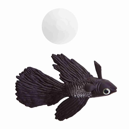 Künstliches Silikon, lustig, kleiner Fisch zur Dekoration von Fischen, natürlicher Effekt, realistischer Effekt, geeignet für frisches und salziges Wasser (Nr. 2 brauner Rinderfisch) von Qcwwy