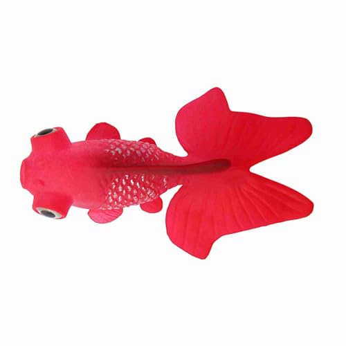 Künstliches Silikon, lustig, kleiner Fisch zur Dekoration von Fischen, natürlicher Effekt, realistischer Effekt, geeignet für frisches und salziges Wasser (Nr. 5 rote Goldfische) von Qcwwy