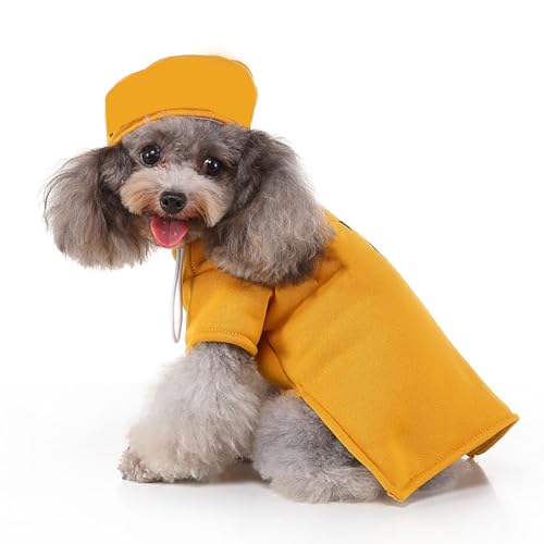Lustiges Hundekostüm mit verstellbarem Hut, weiche, bequeme Kleidung für Hunde, Katzen, Haustiere, Halloween-Kostüm (Gelb) von Qcwwy