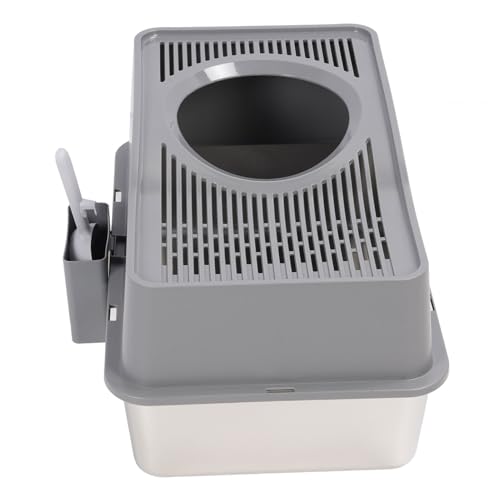 Metall Cat Catter Box Katzendrüsenschachtel, Halb Geschlossene Struktur Edelstahldrüsenbox Super Großes Kapazität Design Müllschachtel Einfache Reinigung der Katzen -Toilette Geeignet für Große Metall Cat Catter Box Katzendrüsenschachtel, Halb Geschlossene Struktur Edelstahldrüsenbox Super Großes Kapazität Design Müllschachtel Einfache Reinigung der Katzen -Toilette Geeignet für Große von Qcwwy