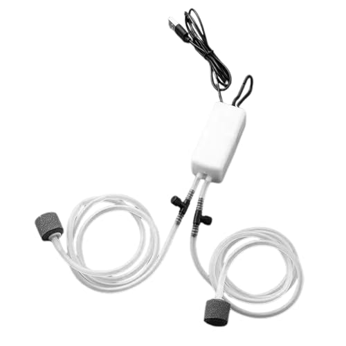 Qcwwy Mini-Aquarium-Luftpumpe, Tragbar, Leise, Doppelter Auslass, Mini-Sauerstoff-Luftpumpe Zum Angeln, USB-Sauerstoffpumpe für Aquarien, Verstellbares Luftventil, Leise Bubbler-Pumpe, Qcwwy Mini-Aquarium-Luftpumpe, Tragbar, Leise, Doppelter Auslass, Mini-Sauerstoff-Luftpumpe Zum Angeln, USB-Sauerstoffpumpe für Aquarien, Verstellbares Luftventil, Leise Bubbler-Pumpe, von Qcwwy