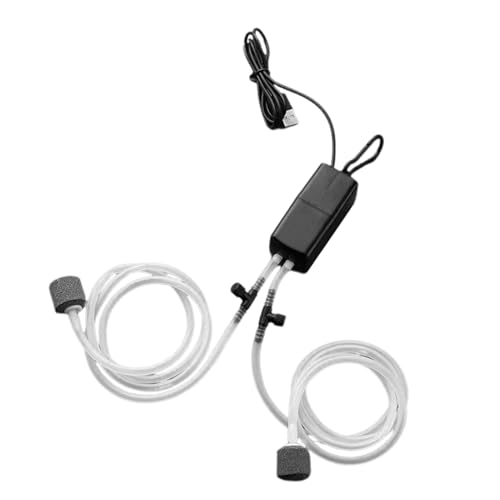 Mini-Aquarium-Luftpumpe, Tragbar, Leise, Doppelter Auslass, Mini-Sauerstoff-Luftpumpe Zum Angeln, USB-Sauerstoffpumpe für Aquarien, Verstellbares Luftventil, Leise Bubbler-Pumpe, Mini-Aquarium-Luftpumpe, Tragbar, Leise, Doppelter Auslass, Mini-Sauerstoff-Luftpumpe Zum Angeln, USB-Sauerstoffpumpe für Aquarien, Verstellbares Luftventil, Leise Bubbler-Pumpe, von Qcwwy