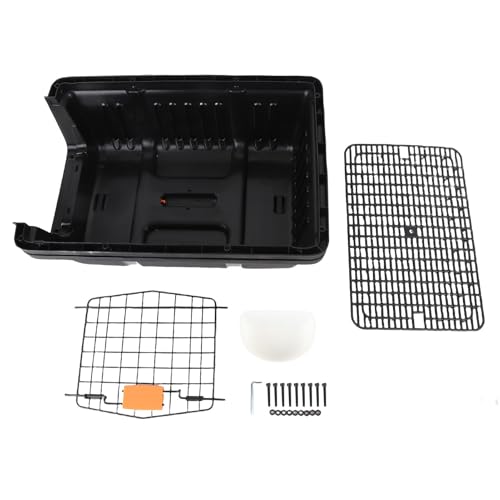 Plastikhund Zwinger, Geräumiger Design Katzenträger Atmungsaktives Netzluftkreislauf Plastikhundkiste Leichtes und Tragbares Reiseträger für Ausflüge und Aktivitäten (Black) von Qcwwy