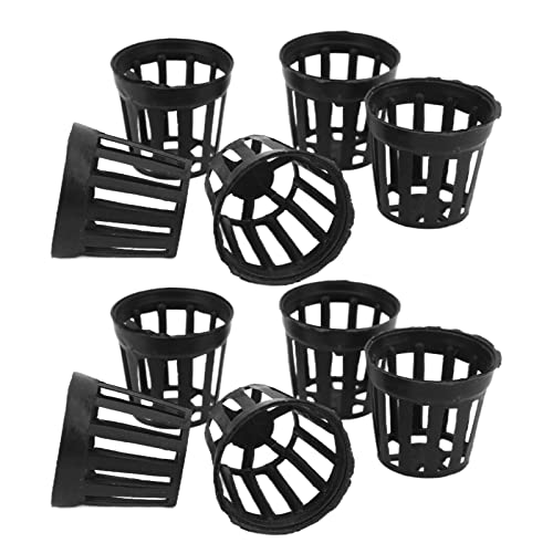 10 Stück Aquatic Net Cups, Kunststoff-Aquarium-Pflanzkorb mit Hervorragender Drainageleistung für Hydroponische oder Bodenbasierte Gartenarbeit (kleine Größe) von Qcwwy