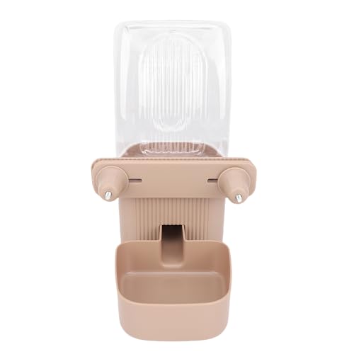 Qcwwy 1200 Ml Hanging Haustier Wasserspender, Automatisch Leckfestes Haustier Cage Water Bowl Botter Käfig Anhang Wasserer für Katzenhund 25x 12x 25 cm Geeignet (Brown) von Qcwwy