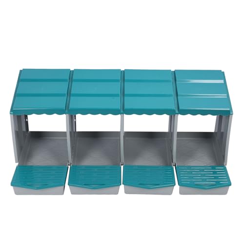 Qcwwy 6-Loch-Hühner-Nistkasten, Eierablagekasten aus PP-Material mit Schaukelstange, Einfache Montage, Abnehmbares Design für Schnelle Eiersammlung, Wärme und Schutz (4 Fächer) von Qcwwy