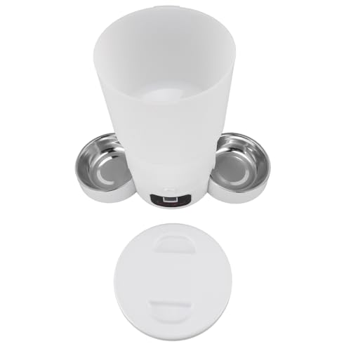 Qcwwy Automatischer Futterspender für Haustiere, intelligente Steuerung, 5 l, Doppelnapf, Edelstahl, Haustier-Futterstation mit Lebensmittelaufbewahrungsbehälter, USB-Netzteil für Terminplanung, von Qcwwy