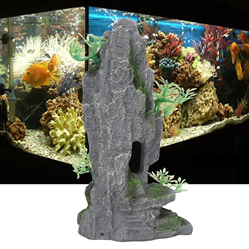 Qcwwy Berglandschaft Stein, Dekor, Vintage-Eisenkunst, Innovative Kunstharz-Felsen-Aquarium-Ornamente Zum Aufhängen, Detaillierte Vintage-Dekorationen von Qcwwy
