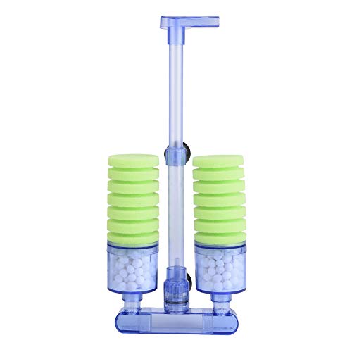 Qcwwy Biochemischer Schwammfilter für Aquarium-Sauerstoffpumpe, effizienter ungiftiger Kunststoff-Fischtankfilter, ideal für kleine tropische Aquarien (XY-2882 (grün)) von Qcwwy