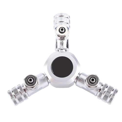 Qcwwy CO2-Splitterregler, 4-Wege-Aluminium-Legierungs-CO2-Splitterverteiler mit Individuellem Nadelventil für eine Präzise CO2-Durchflussregelung und Bequeme Druckkontrolle aus (3 Pässe) von Qcwwy