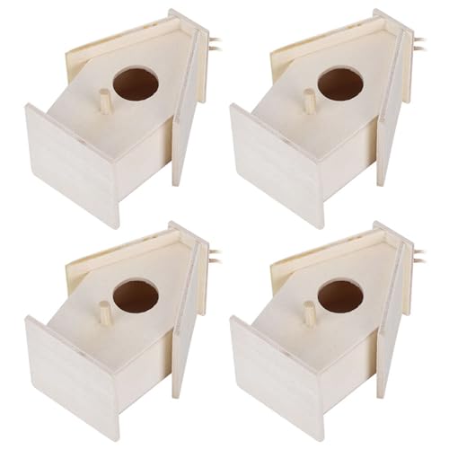 Qcwwy Dekorative Hängende Hölzerne Rasthaus Bon, 4 Pack Vogel Fütterungshaus für Gartenfarm Dekoration von Qcwwy