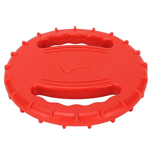 Qcwwy Dog Flying Disc Toy, Dog Flying Disc FlexibleFlexible TPR Squeaky Stress Relief 2 Sides Hollow Design Pet Training Flying Disc Langlebiges Hundespielzeug FüR Große Hunde (Rot) von Qcwwy