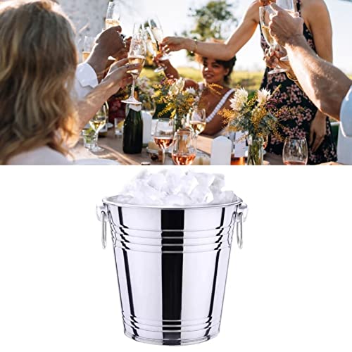 Qcwwy Edelstahl -Eiseimer Polierte Leistungsstarke Basis Anti -Pas Dual Ring KTV Stick, 20 cm Qcwwy Edelstahl -Eiseimer Polierte Leistungsstarke Basis Anti -Pas Dual Ring KTV Stick, 20 cm von Qcwwy