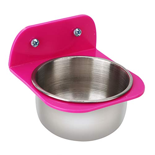 Qcwwy Edelstahl Vogel Fütterungsschalen, Papageienfutter Schüssel Käfig mit Klemmhalter Metall Futter Wasser Fütterung Schüssel Behälter Tasse Papagei Käfig (Rot) von Qcwwy