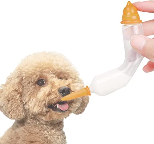 Glas-Haustier-Milchflasche, Ersatz-Mini-Nippel mit Spritzen, Haustier-Milchflasche, Nurser Water Milk Feeder für Welpen, Eichhörnchen, Kätzchen von Qcwwy