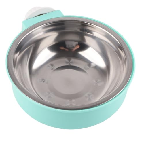 Qcwwy Hängende Haustierschale in Edelstahlnahrungsmitteln und Wasserstrichen Genossenschaft für Katzenpuppen, Raumspardesign für Haustierkäfig, Starkes und Langlebiges Material (Green) von Qcwwy