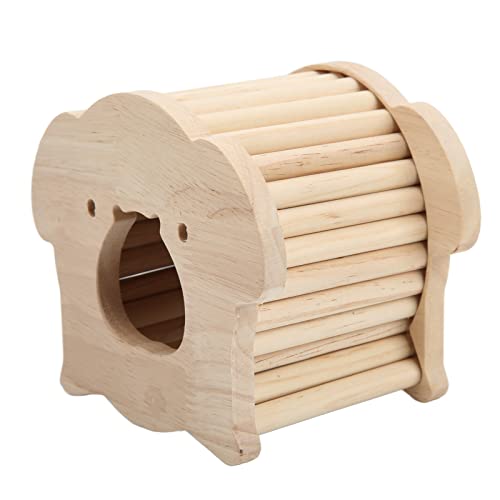 Qcwwy Hamster Holzhaus, Gewölbtes Versteck Kleintierversteck Hamster Nistplatz Schweinkopfform Holz Hamsterhütte für Rennmäuse Chinchillas Meerschweinchen Kleintiere von Qcwwy