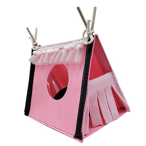 Qcwwy Hamster Verstecktunnelzelt Gemütlicher Entspannungsraum, Geeignet für Hamster, Kaninchen, Ratte, Filz (PINK) von Qcwwy