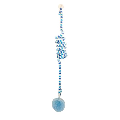 Qcwwy Hanging Plüschkatze Spielzeugball, Katzenfrühungsspielzeug Hängende Tür Interaktive Katzenspielzeug Spaß Lindern Langeweile Weiche Plüsch Saugnapfe Fixierung Interaktive (Blue) von Qcwwy