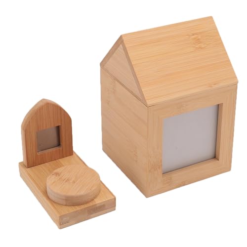 Qcwwy Haustier-Foto-Urne, Schöne Gedenk-Haustier-Aschebox in Hausform mit Stabiler Struktur, Geeignet für Geschenke für Verlorene Hunde (A) von Qcwwy