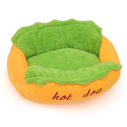 Qcwwy Haustierbett in Hot-Dog-Form, Weich und Bequem, Geeignet für Katzen und Hunde, Warmes Material, Abnehmbares, Waschbares Design für die Pflege Im Herbst und Winter von Qcwwy