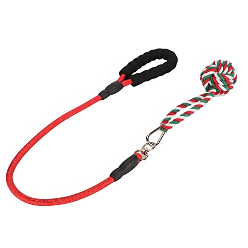 Qcwwy Hunde-Bungee-Schlepper, Interaktives, Langlebiges Zähneknirschen, Saubere Zähne, Baumwolle, Haustier-Kauspielzeug, Seil für Hunde Mittlerer Bis Großer Rasse, (Rot) von Qcwwy