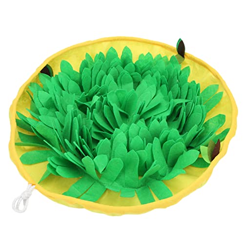 Qcwwy Hunde-Puzzlematte, Interaktive Hunde-Puzzle-Pads für Langsames Fressen, Hunde-Puzzle-Spielzeug, Filzstoff-Hundefütterungsmatte mit Kordelzug, Verstellbares (Gelb) von Qcwwy