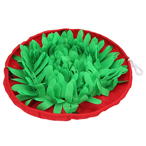 Qcwwy Hunde-Puzzlematte, Interaktive Hunde-Puzzle-Pads für Langsames Fressen, Hunde-Puzzle-Spielzeug, Filzstoff-Hundefütterungsmatte mit Kordelzug, Verstellbares (Rot) von Qcwwy