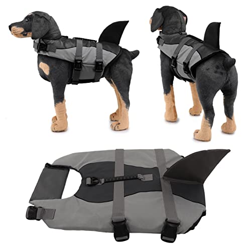 Qcwwy Hunde-Schwimmweste, Verstellbare, Reißfeste, Sichere Schwimmweste für Hunde mit Rückengriff, Sicherheits-Badeanzug für Hunde, um den Hund Sicher Im Pool, Strand, Bootfahren, (M) von Qcwwy