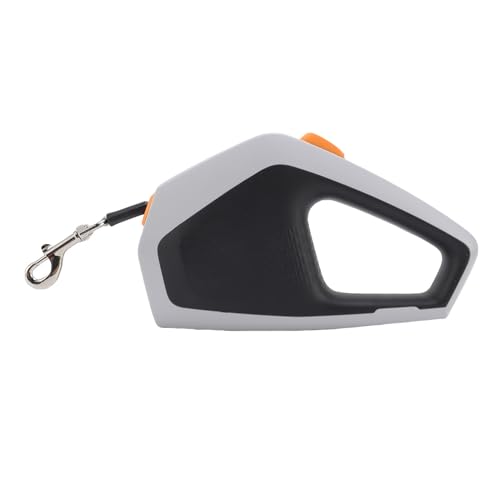 Qcwwy Hunde Walking -Leine, 16,4 Fuß Einziehbares Haustierleine mit Ergonomischem Griff, Hochfestigkeit Nylonseil Flexibler Einstellungskabellaufgürtel für Outdoor -Hausti (Grau schwarz) von Qcwwy