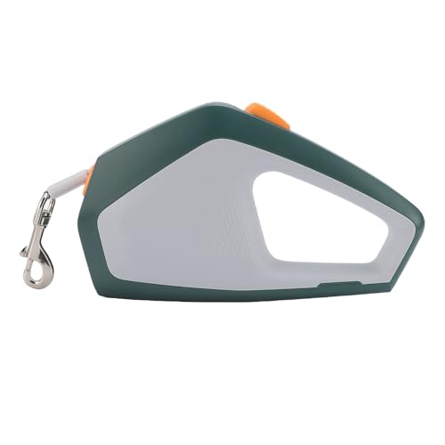 Qcwwy Hunde Walking -Leine, 16,4 Fuß Einziehbares Haustierleine mit Ergonomischem Griff, Hochfestigkeit Nylonseil Flexibler Einstellungskabellaufgürtel für Outdoor -Hausti (Grün Grau) von Qcwwy