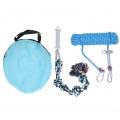 Qcwwy Interactive Safe Muscle Builder Dog Tug Rope Toy, Starkes Hundeseil-Spielzeug, Hunde-Bungee-Seil mit einem großen Federstangen-Kit für sichere Outdoor-Übungen Blau von Qcwwy
