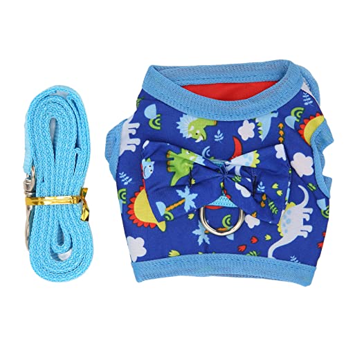 Qcwwy Kaninchen-Geschirr-Leine-Set, Haustierweste, Verstellbares Geschirr, Haustier-Leine, Anti-Flucht-Jacken, Heimtierbedarf FüR Katzen, Kaninchen, Meerschweinchen (L) von Qcwwy
