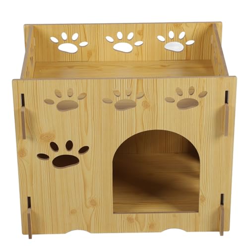Qcwwy Katzenhaus mit Kratzbrett für kleine mittelgroße Haustiere, Indoor Shelter Lounge Home, für Katzen, Kaninchen, Mäuse von Qcwwy