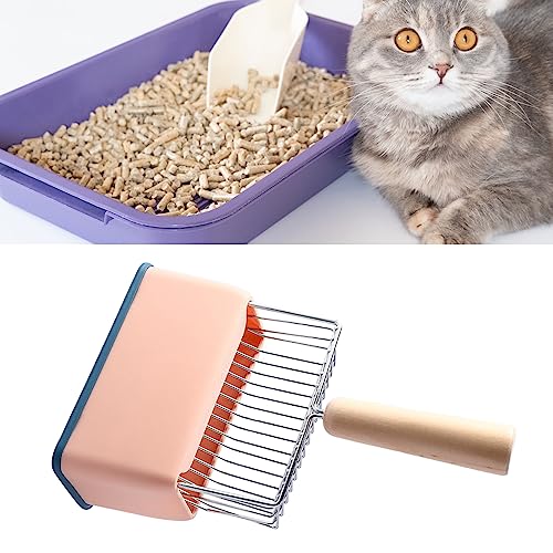Qcwwy Katzenstreu -Schaufel für Metallschaufel mit Einer Tiefen Klingenbasis mit Einer Langen Handvoll Nachhaltiger Kackener Kätzchen für Katzeneltern (Rosenate) von Qcwwy