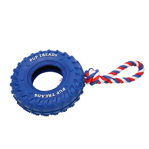 Qcwwy Kauspielzeug aus Gummi für Hunde, Reifenform, Robustes, Langlebiges Welpen-Kauspielzeug für Mittelgroße und Große Hunde (Blau) von Qcwwy