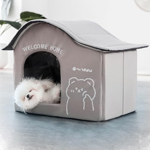 Qcwwy Kühlendes Katzenhaus, Wetterfestes Isoliertes Katzenhaus Katzen Verbessert Komfort Tragbares Wettersicher Oxford Stoff Hund Kühlhaus für Haus Im Innenbereich Im Freien Im Freien von Qcwwy