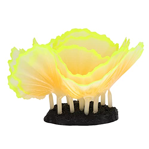 Qcwwy Künstliche Salatkoralle, leuchtende Meerespflanzen Fluoreszenz Aquarium Dekor Korallen Ornamente für Aquarium Landschaft(Orange) von Qcwwy